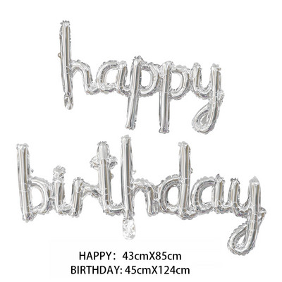Daudz laimes dzimšanas dienā balons, dekoratīvs reklāmkaroga burts alumīnija folijas balons pieaugušo dzimšanas dienas ballītei dekoratīvs bērnu dušas reklāmkaroga piederums