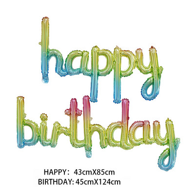 Daudz laimes dzimšanas dienā balons, dekoratīvs reklāmkaroga burts alumīnija folijas balons pieaugušo dzimšanas dienas ballītei dekoratīvs bērnu dušas reklāmkaroga piederums