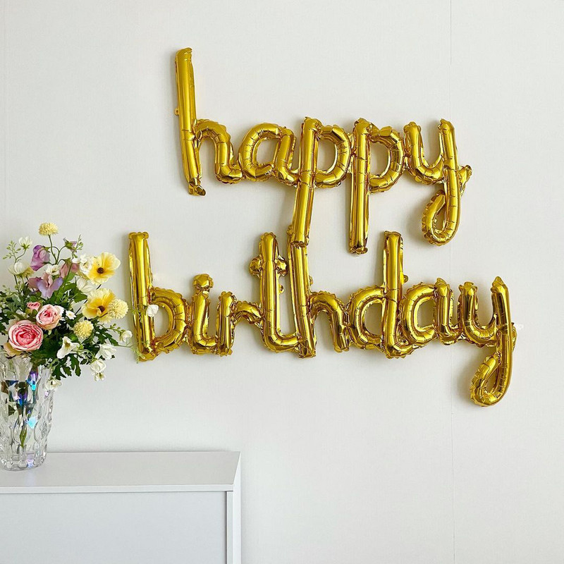 Daudz laimes dzimšanas dienā balons, dekoratīvs reklāmkaroga burts alumīnija folijas balons pieaugušo dzimšanas dienas ballītei dekoratīvs bērnu dušas reklāmkaroga piederums