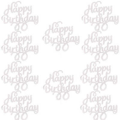 10 gab. Torte kūkas rotājumiem kūkas mirdzošajam papīram Zelts melns Daudz laimes dzimšanas dienā kūku pildītāji dzimšanas dienā DIY ballīšu piederumi cupcake