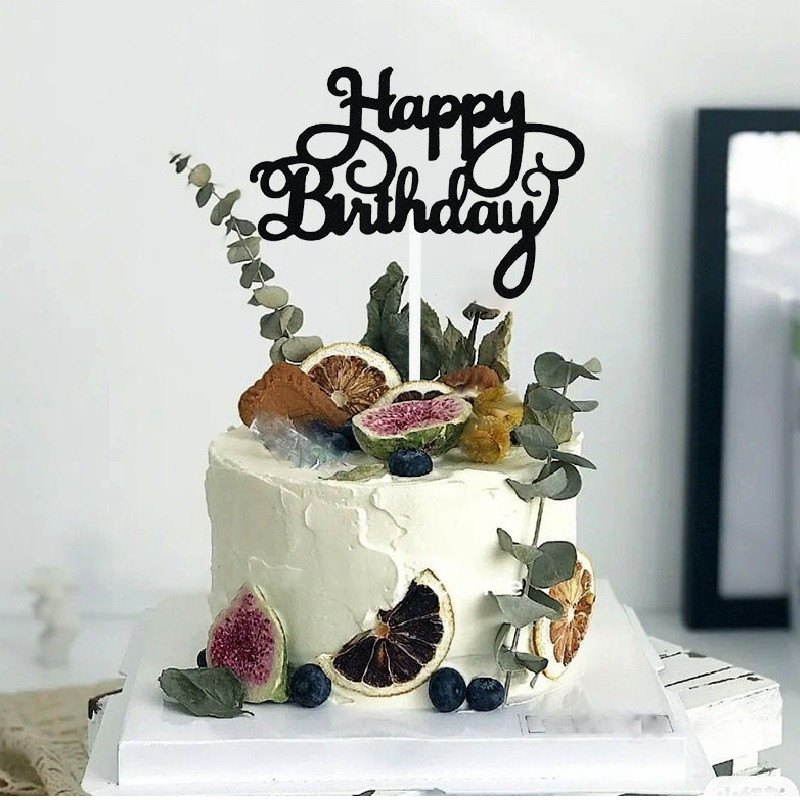 10 gab. Torte kūkas rotājumiem kūkas mirdzošajam papīram Zelts melns Daudz laimes dzimšanas dienā kūku pildītāji dzimšanas dienā DIY ballīšu piederumi cupcake