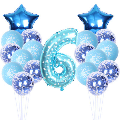 19gab 32 collu numuru balons zēniem un meitenēm daudz laimes dzimšanas dienas ballīšu dekorēšanas baloni Jubilejas bērnu dušas piederumi globos