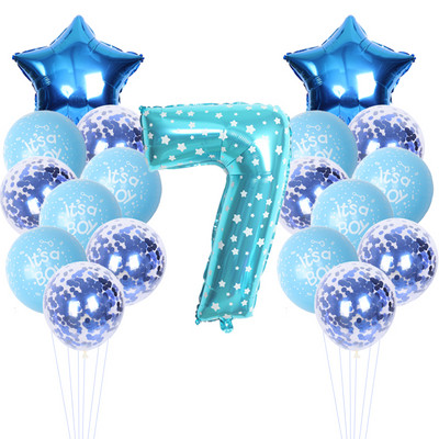 19gab 32 collu numuru balons zēniem un meitenēm daudz laimes dzimšanas dienas ballīšu dekorēšanas baloni Jubilejas bērnu dušas piederumi globos