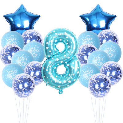 19gab 32 collu numuru balons zēniem un meitenēm daudz laimes dzimšanas dienas ballīšu dekorēšanas baloni Jubilejas bērnu dušas piederumi globos