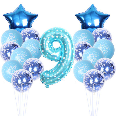 19gab 32 collu numuru balons zēniem un meitenēm daudz laimes dzimšanas dienas ballīšu dekorēšanas baloni Jubilejas bērnu dušas piederumi globos