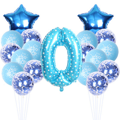 19gab 32 collu numuru balons zēniem un meitenēm daudz laimes dzimšanas dienas ballīšu dekorēšanas baloni Jubilejas bērnu dušas piederumi globos