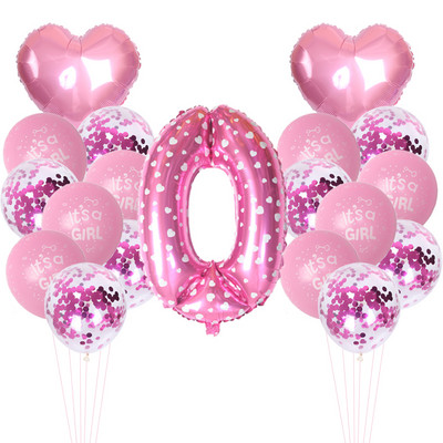 19gab 32 collu numuru balons zēniem un meitenēm daudz laimes dzimšanas dienas ballīšu dekorēšanas baloni Jubilejas bērnu dušas piederumi globos