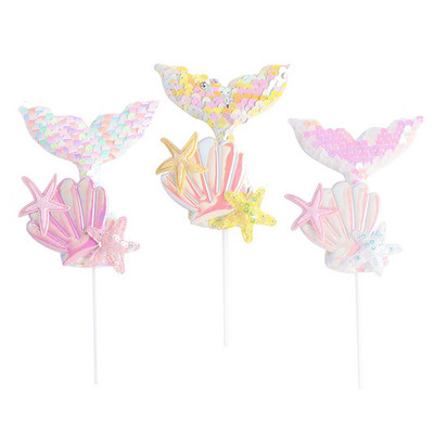 1 set de decorațiuni pentru tort cu tema sirenă, accesorii pentru petrecere pentru copii, pentru copii, decorațiuni pentru petrecerea de nuntă, cadouri drăguțe