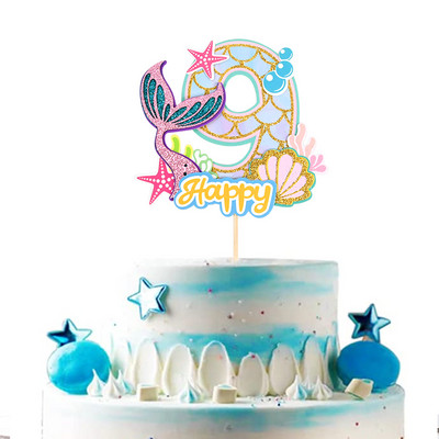 Nāras ballītes kūkas virsma Glitter Mazās nāriņas numura kūkas dekorēšana bērniem 1 2 3 gadu dzimšanas dienas ballītes dekors bērnu duša