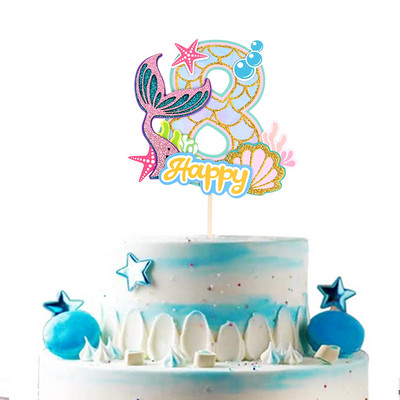 Nāras ballītes kūkas virsma Glitter Mazās nāriņas numura kūkas dekorēšana bērniem 1 2 3 gadu dzimšanas dienas ballītes dekors bērnu duša