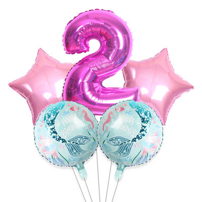 5gab 32 collu lieli skaitļi 0-9 zila roze sarkana zivs aste alumīnija folijas balons globos zēns meitene dzimšanas dienas svinības bērnu duša