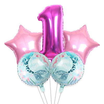 5gab 32 collu lieli skaitļi 0-9 zila roze sarkana zivs aste alumīnija folijas balons globos zēns meitene dzimšanas dienas svinības bērnu duša