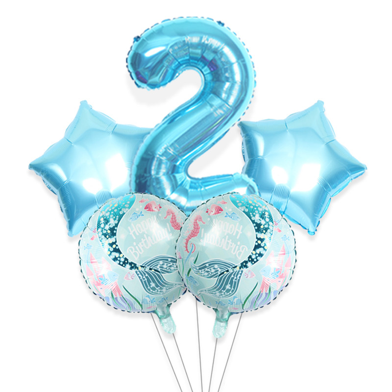 5gab 32 collu lieli skaitļi 0-9 zila roze sarkana zivs aste alumīnija folijas balons globos zēns meitene dzimšanas dienas svinības bērnu duša