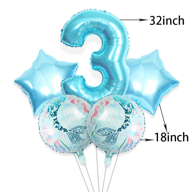 5gab 32 collu lieli skaitļi 0-9 zila roze sarkana zivs aste alumīnija folijas balons globos zēns meitene dzimšanas dienas svinības bērnu duša