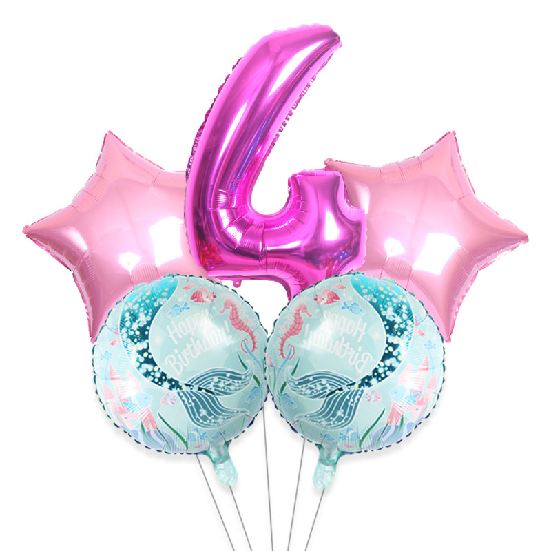 5gab 32 collu lieli skaitļi 0-9 zila roze sarkana zivs aste alumīnija folijas balons globos zēns meitene dzimšanas dienas svinības bērnu duša