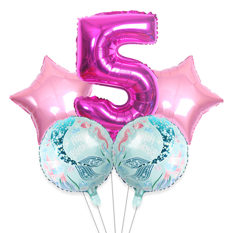 5gab 32 collu lieli skaitļi 0-9 zila roze sarkana zivs aste alumīnija folijas balons globos zēns meitene dzimšanas dienas svinības bērnu duša