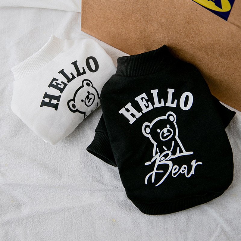 Kevadsuvi lemmikloomakoera riided Puuvillane trükis karu väikese koera T-särk Chihuahua Yorkie prantsuse buldog mood Luksuslik disain koera vest