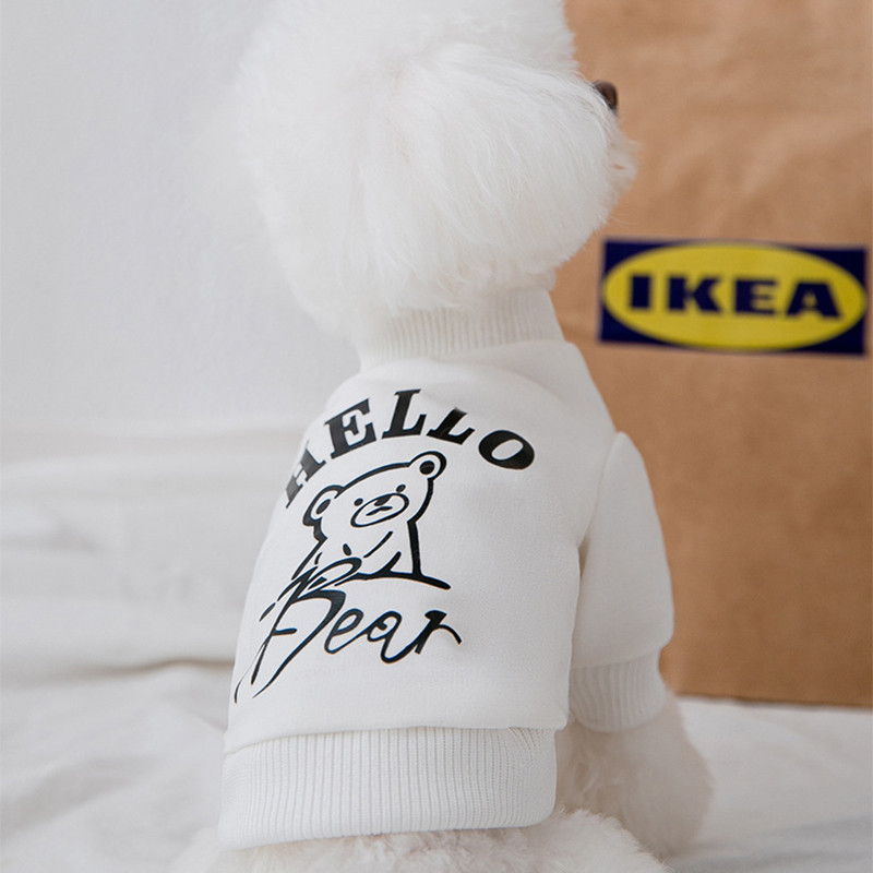 Kevadsuvi lemmikloomakoera riided Puuvillane trükis karu väikese koera T-särk Chihuahua Yorkie prantsuse buldog mood Luksuslik disain koera vest