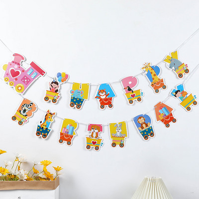 Daudzu tematisku ķekaru vītne Daudz laimes dzimšanas dienā Reklāmkarogs Bērnu duša Bērniem Meitenēm Zēniem 1. dzimšanas dienas ballīte Pieaugušajiem kāzu dekorācijas