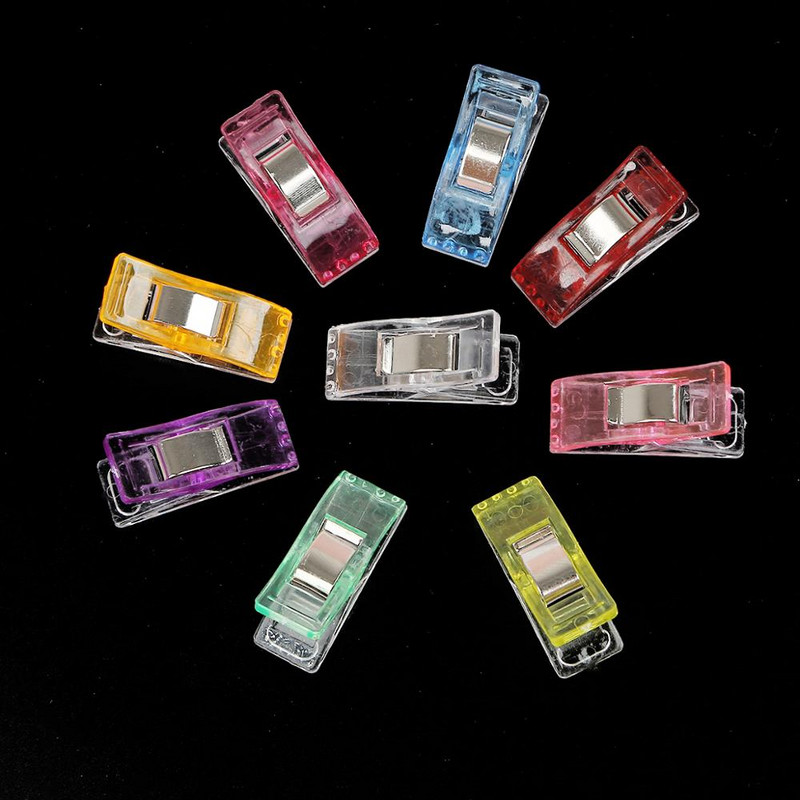 10 vnt./stal. Patchwork Siuvamosios plastikinės segtukai dygsniavimas „pasidaryk pats“ amatų mezgimo segtukas Home Tape Bias Maker Spalvoti drabužių segtukai Siuvimo įrankis