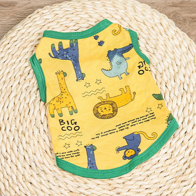 Nyári puha kutya mellény macska póló kiskutya kutyák ruhák aranyos kisállat ruhák rajzfilm kisállat ruhák alkalmi ing Kisállat Vestido Hot Sale