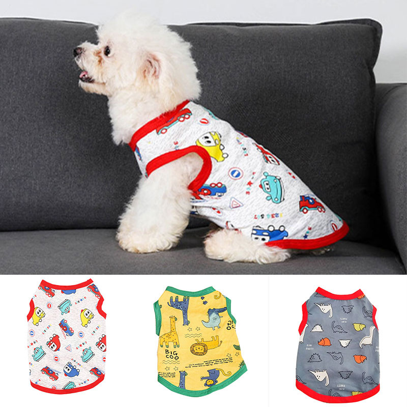 Nyári puha kutya mellény macska póló kiskutya kutyák ruhák aranyos kisállat ruhák rajzfilm kisállat ruhák alkalmi ing Kisállat Vestido Hot Sale