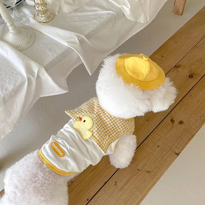 Kacsa mellény Kutyaruhák Rajzfilm Ruházat Kutyák Szuper kicsi Aranyos Chihuahua Nyomtatás Édes nyár fehér lány fiú kabalák