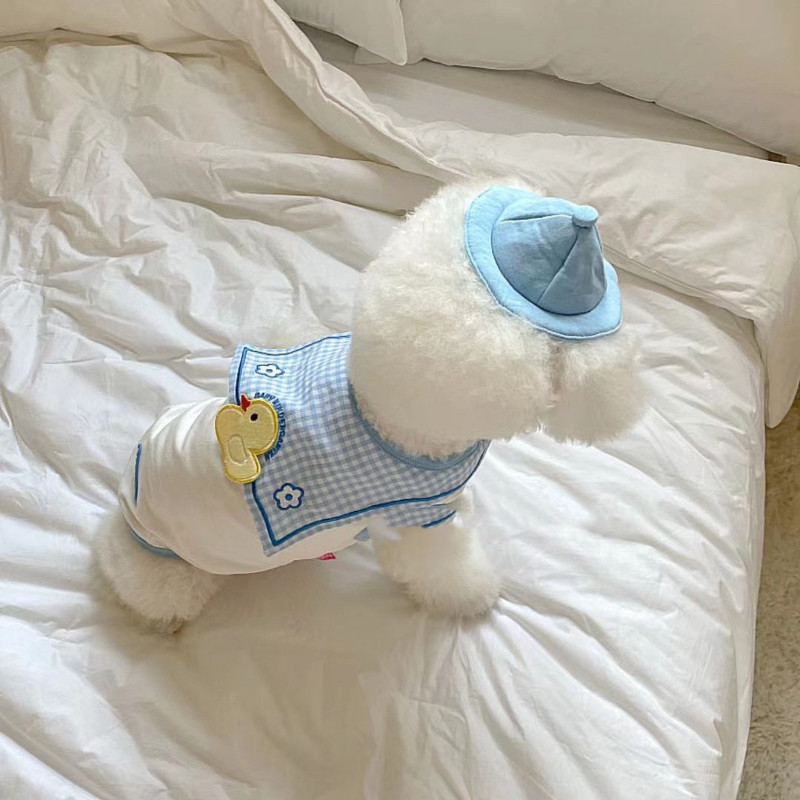 Kacsa mellény Kutyaruhák Rajzfilm Ruházat Kutyák Szuper kicsi Aranyos Chihuahua Nyomtatás Édes nyár fehér lány fiú kabalák