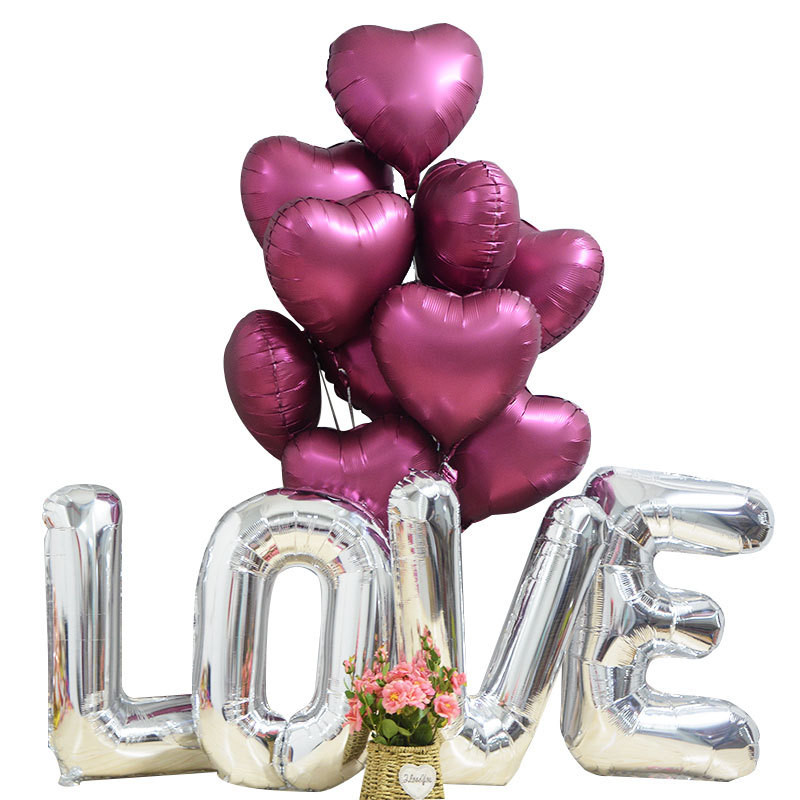 Balon din folie de aluminiu în formă de inimă de dragoste de 18 inci, auriu, roz auriu, decorare romantică pentru nuntă, globuri pentru petrecerea de naștere