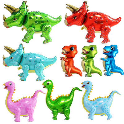 1 tk 3D suur kokkupandud dinosauruste vikerkaar hobuste fooliumiga loomade õhupall lastele poisile sünnipäevakingitus metsa dinosauruste peol beebi dušš