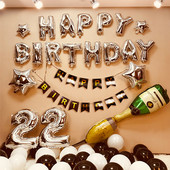 13 buc. Baloane din folie multi-tematice La mulți ani Baloane cu scrisori Banner pentru ziua de naștere pentru copii Decorații pentru prima zi de naștere pentru Baby Shower