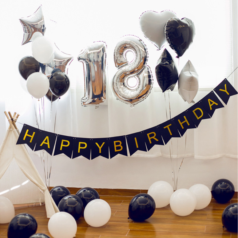 13 buc. Baloane din folie multi-tematice La mulți ani Baloane cu scrisori Banner pentru ziua de naștere pentru copii Decorații pentru prima zi de naștere pentru Baby Shower