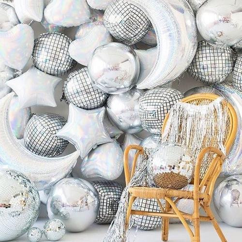 22 collu mēness zvaigzne zelta un sudraba pulveris daudz laimes dzimšanas dienā alumīnija folijas balons kāzu dzimšanas dienas svinību dekorēšana hēlija baloni