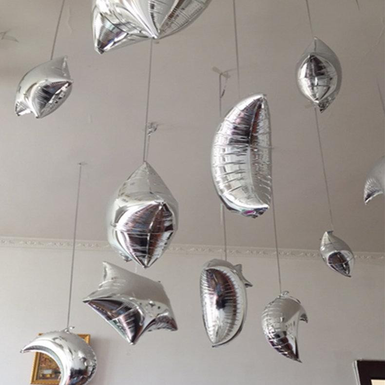 22 collu mēness zvaigzne zelta un sudraba pulveris daudz laimes dzimšanas dienā alumīnija folijas balons kāzu dzimšanas dienas svinību dekorēšana hēlija baloni