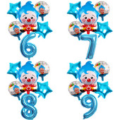 6 vnt Gimtadienio balionai Mėlyna numerio folija Klounas 1-ojo gimtadienio vakarėlio dekoracijos Vaikams 2020 Naujųjų metų kalėdinis helio balionas