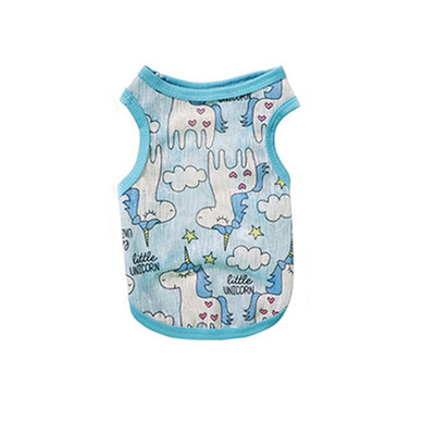 Vasarinė šunų liemenė Itin plona kvėpuojanti tinklinio audinio naminių gyvūnėlių marškinėliai mažiems šunims Mieli animacinių filmų spaudiniai šuniuko katės pigūs drabužiai, kostiumai