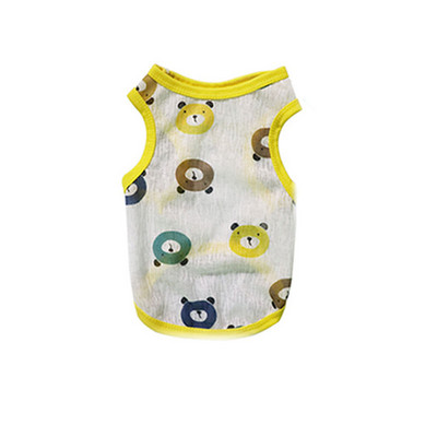 Vasarinė šunų liemenė Itin plona kvėpuojanti tinklinio audinio naminių gyvūnėlių marškinėliai mažiems šunims Mieli animacinių filmų spaudiniai šuniuko katės pigūs drabužiai, kostiumai