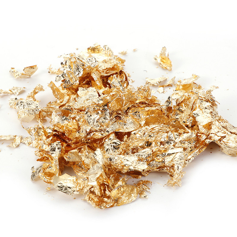 2g toidukvaliteediga läikiv kuldfoolium Schabini helbed 24K kullast hõbedast roosikullast lehed dekoratiivsed koogimagustoidu köögitarbed