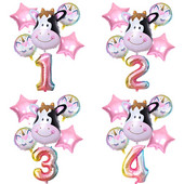 6 vnt./partija gradiento karvių balionas Naujųjų metų Kalėdų skaičius Gimtadienio vakarėlio dekoracijos Vaikų vienaragio vakarėlio vestuvių balionai