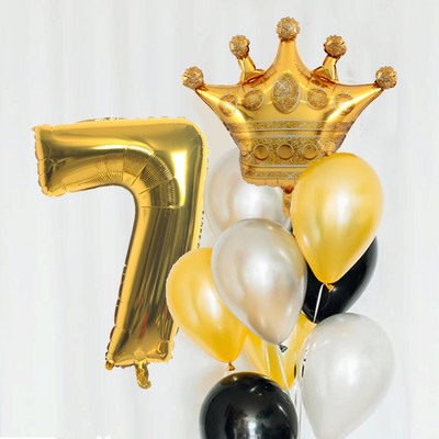 7 ks 32-palcové číslo koruny fóliové balóny chlapec dievča narodeninový darček párty svadobná párty dekorácie detská oslava detské hračky svadobný deň