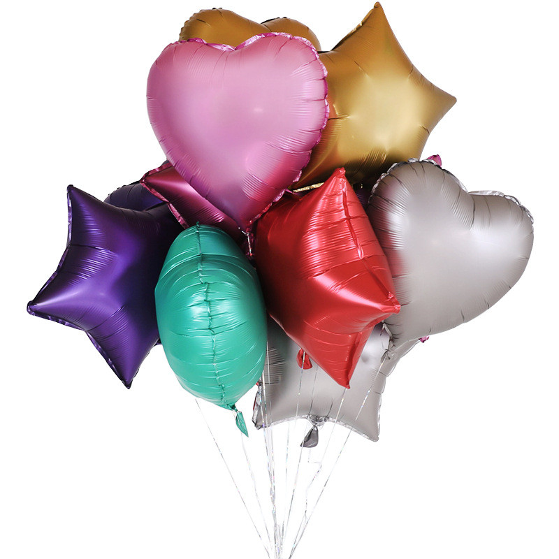 10 buc./lot 18 inch, auriu, aur trandafir, balon din folie de aluminiu în formă de stea, în formă de inimă, decorațiuni pentru petrecerea de naștere, jucării pentru copii pentru baie pentru copii