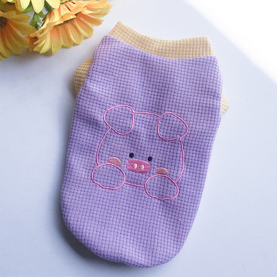 Drabužiai naminiams gyvūnėliams Vasaros vaflių šunų liemenė Little Bear Pig Printed Liemenė Plona Mažo Šuns Drabužiai Šuniukas Prancūzų Buldogas Čihuahua Drabužiai