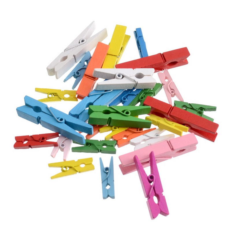 Kis méretű mini fa kapcsok 25/35/45/72mm Coloful klipek Fénykép klipek lepedőhöz DTY ruhacsipesz kézműves dekor klipek csapok