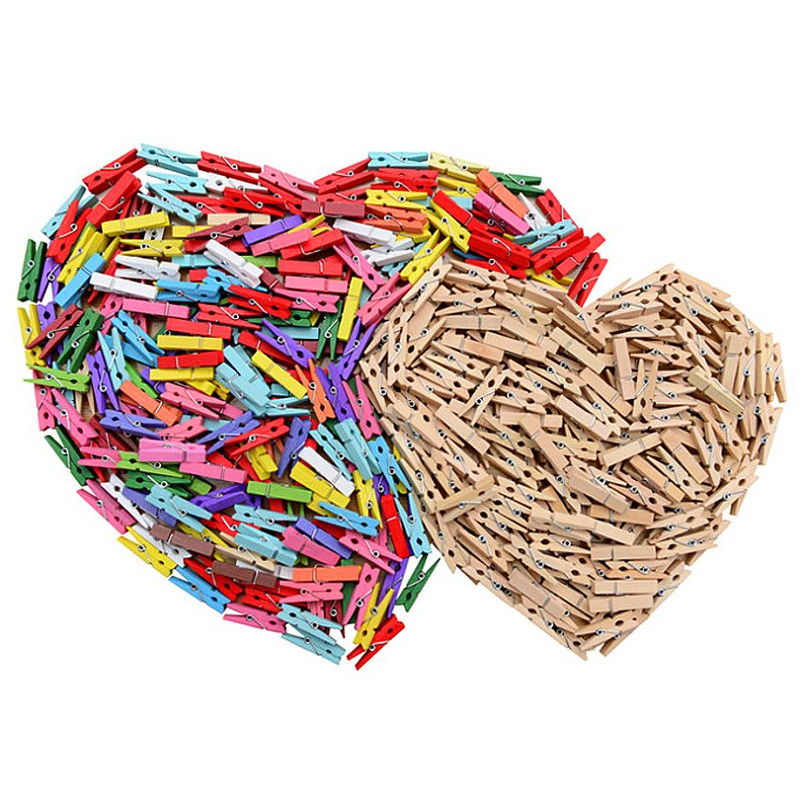 Kis méretű mini fa kapcsok 25/35/45/72mm Coloful klipek Fénykép klipek lepedőhöz DTY ruhacsipesz kézműves dekor klipek csapok