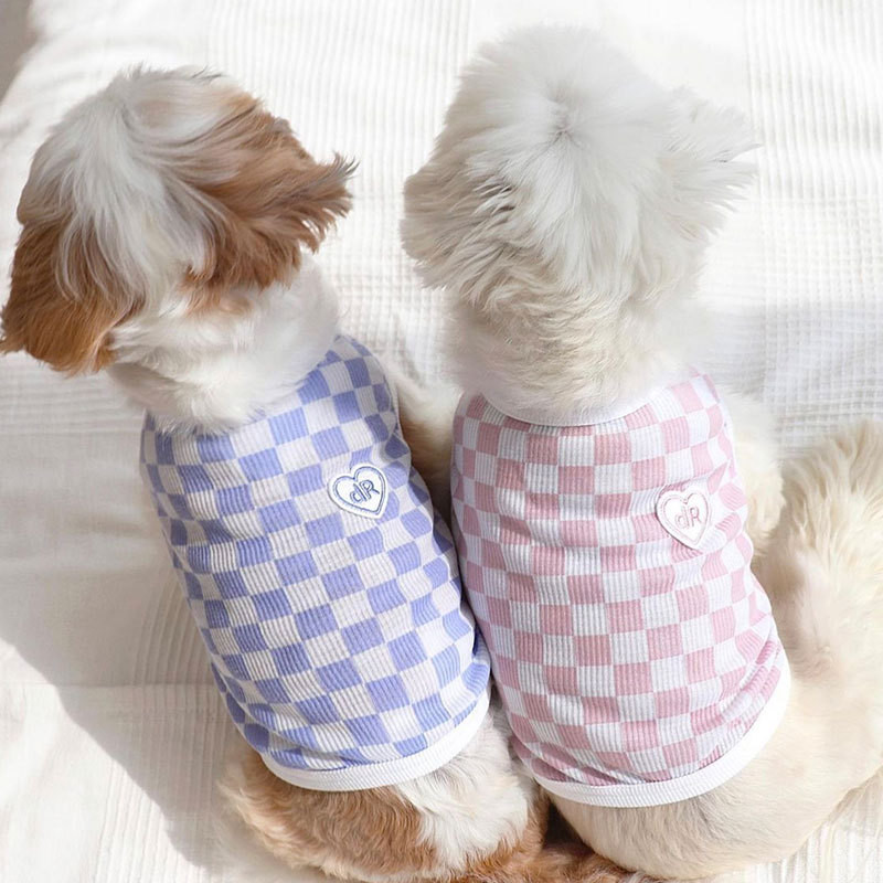 Pavasario vasaros drabužiai augintiniams Kačiukas šuniukas tinklelis Mažo ir vidutinio dydžio šunų mados liemenė ploni marškinėliai Chihuahua Yorkshire