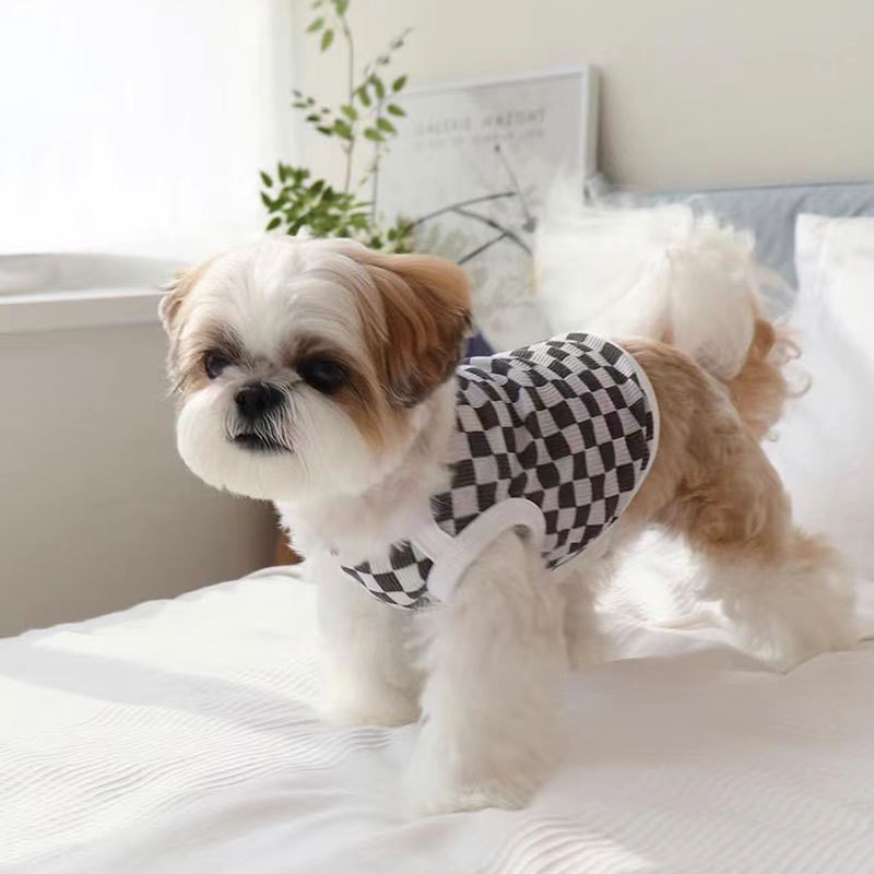 Pavasario vasaros drabužiai augintiniams Kačiukas šuniukas tinklelis Mažo ir vidutinio dydžio šunų mados liemenė ploni marškinėliai Chihuahua Yorkshire