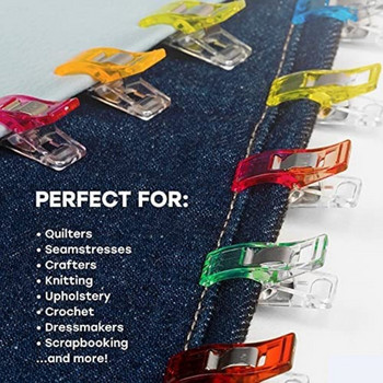 50PCS Многофункционални шевни цветни пластмасови занаяти плетене на една кука плетене безопасни щипки за подвързване в различни цветове хартия
