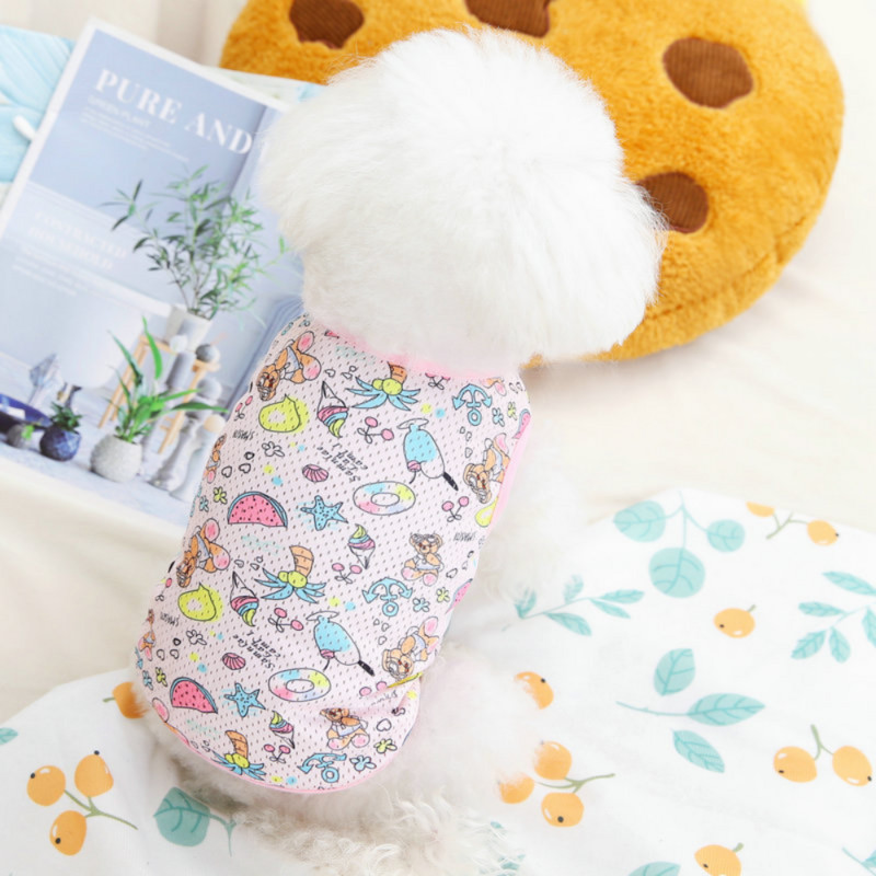 Rūbai šuniukui Pavasario vasara mada Animacinių filmų liemenė Mažas šuo Mielas dizaineris Megztinis Katė Saldūs marškinėliai Pižama Čihuahua Pudelis