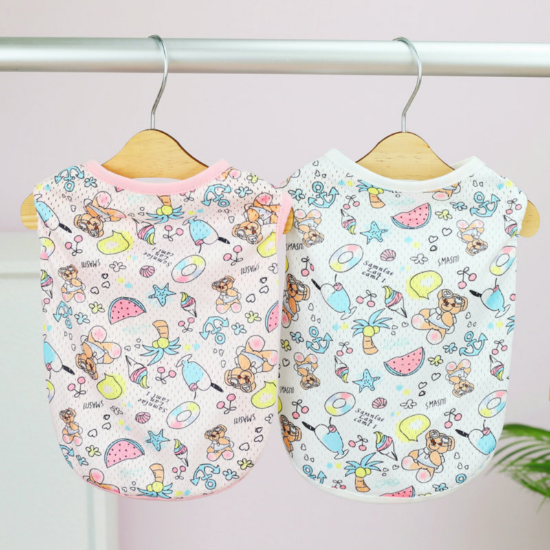 Rūbai šuniukui Pavasario vasara mada Animacinių filmų liemenė Mažas šuo Mielas dizaineris Megztinis Katė Saldūs marškinėliai Pižama Čihuahua Pudelis