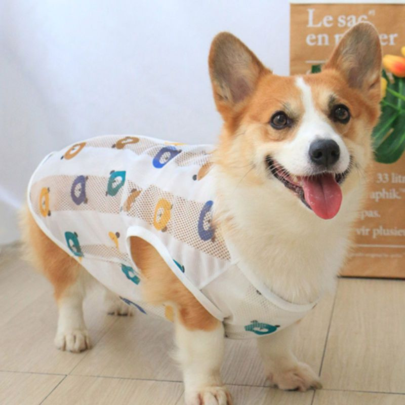 Kisállat ruhák Fényvédő mellény kutyának borotválkozás után kölyökruhák kiskutya kölykök 4 évszak hajhullás elleni nyári corgi ruhák